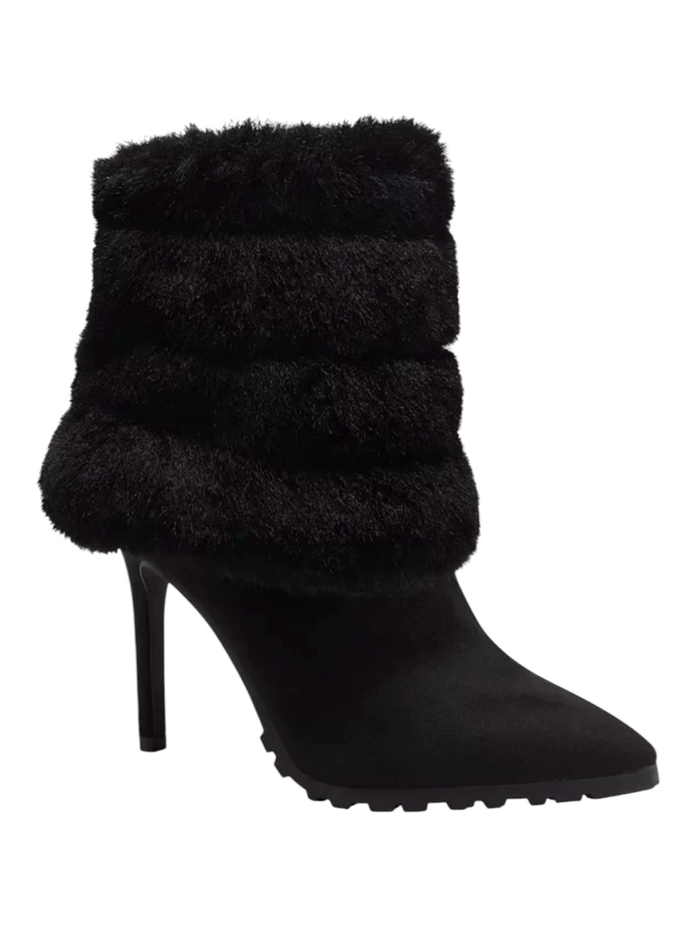 NIB Thalia Sodi Black Rylie Faux-Fur High Heel Ankle Boots Sz 8